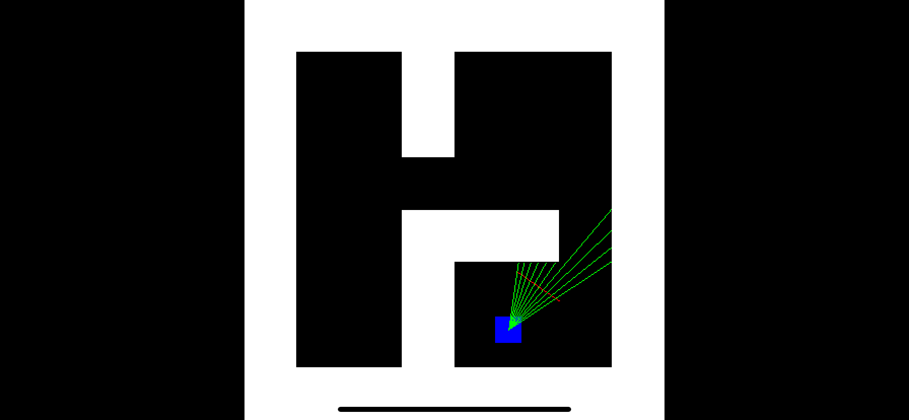 A fan of 10 rays spanning the view plane